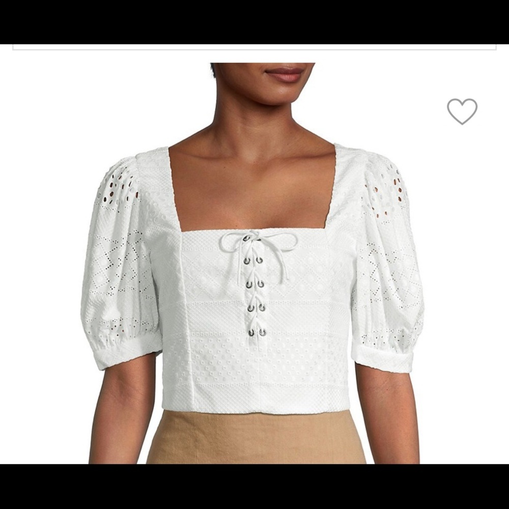 Alice and Olivia white cropped top